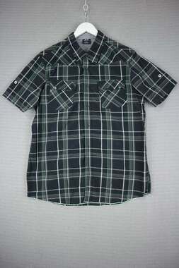 Oakley Short Sleeve Plaid Utility Button up Shirt Mens Large